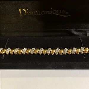 Diamonique CZ 925 gold plated tennis bracelet
